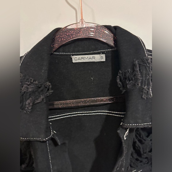 LF Stores Black Distressed Denim Jacket - Picture 3 of 4
